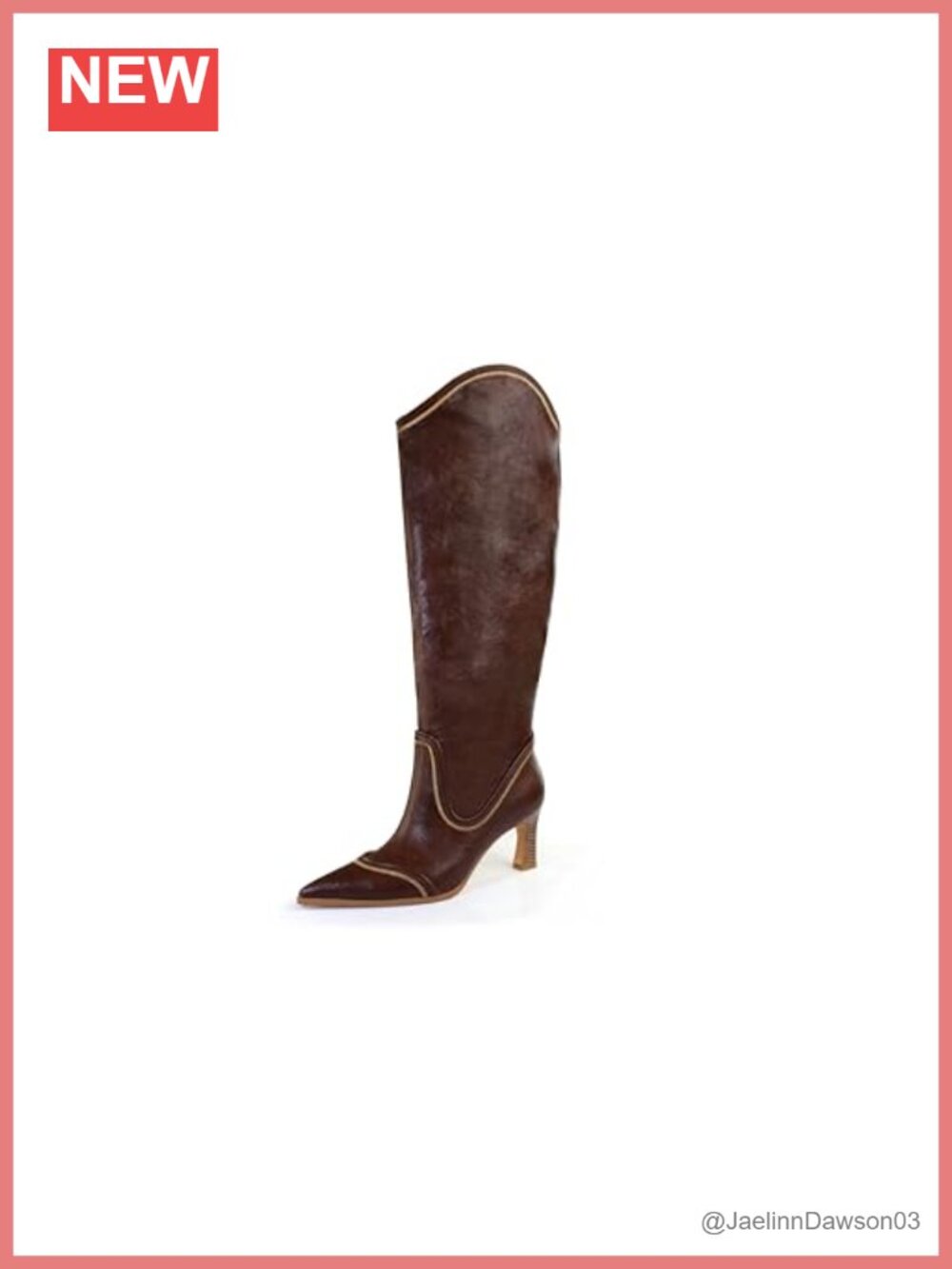 Women Knee High Western Cowboy Boots Low Chunky Heel Pointed Toe Faux Leather